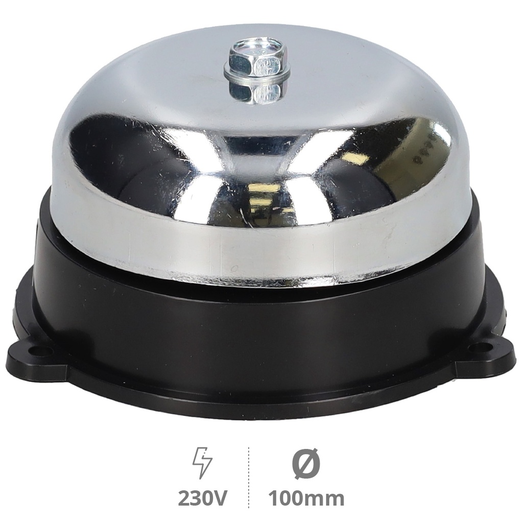 Timbre campana de acero 10cm diámetro 86db 230V