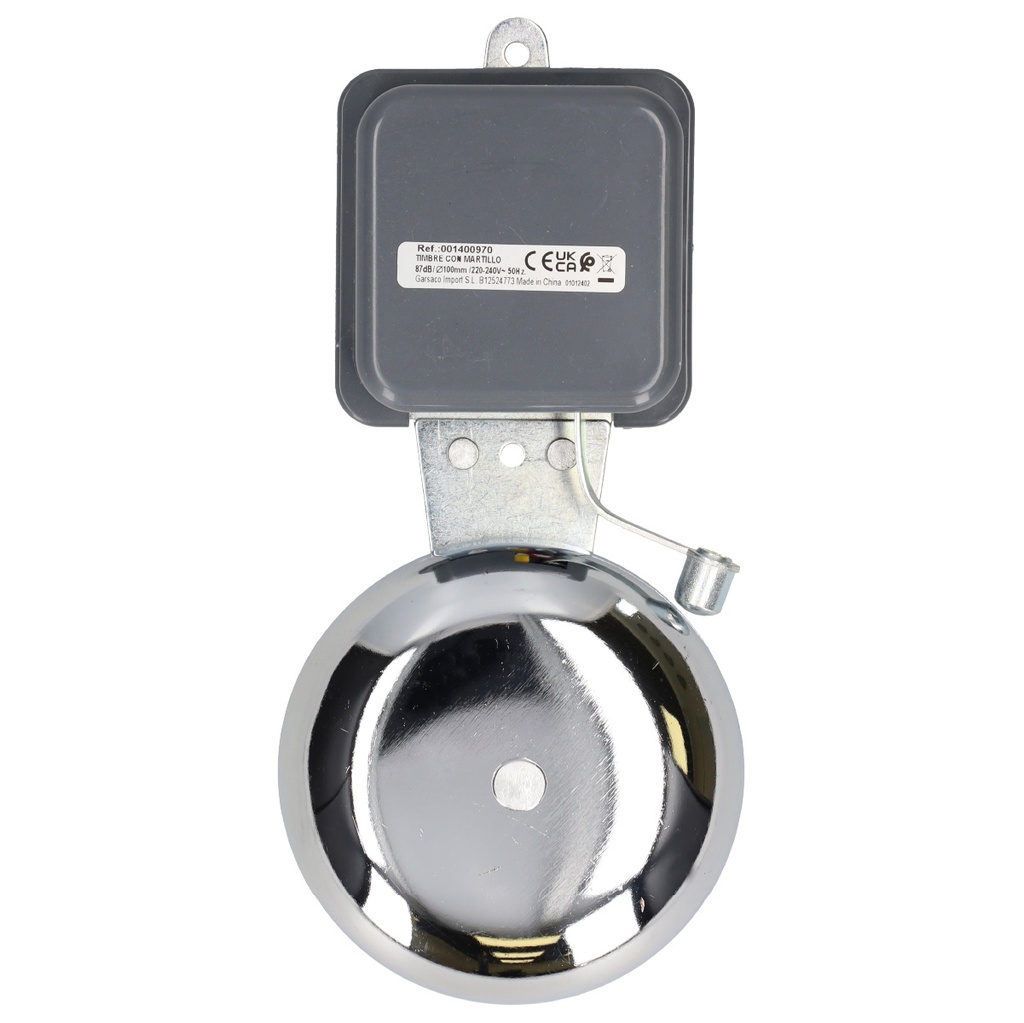 Timbre campana eléctrico con martillo 10cm diámetro 230V