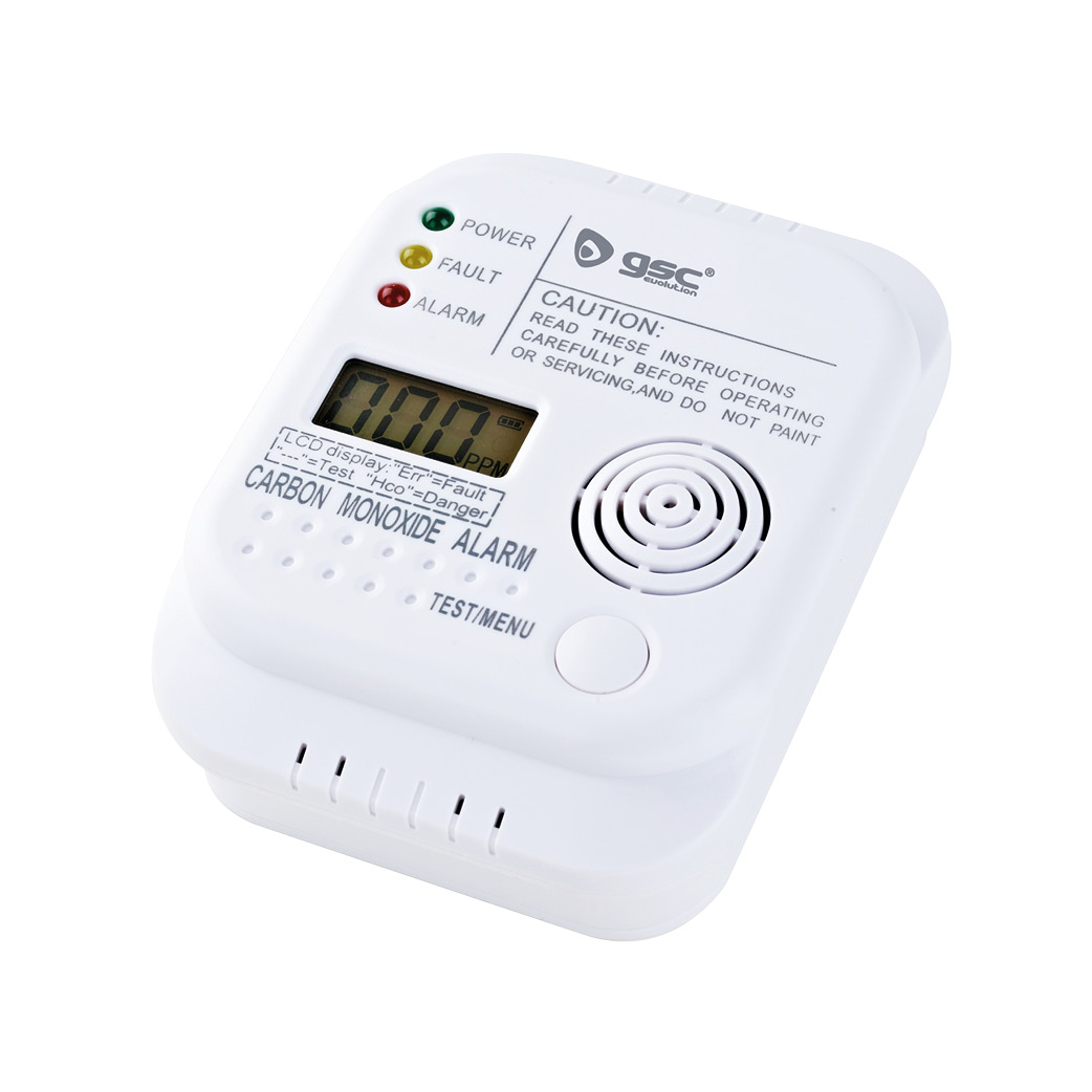 Detector monoxido de carbono con alarma 85db