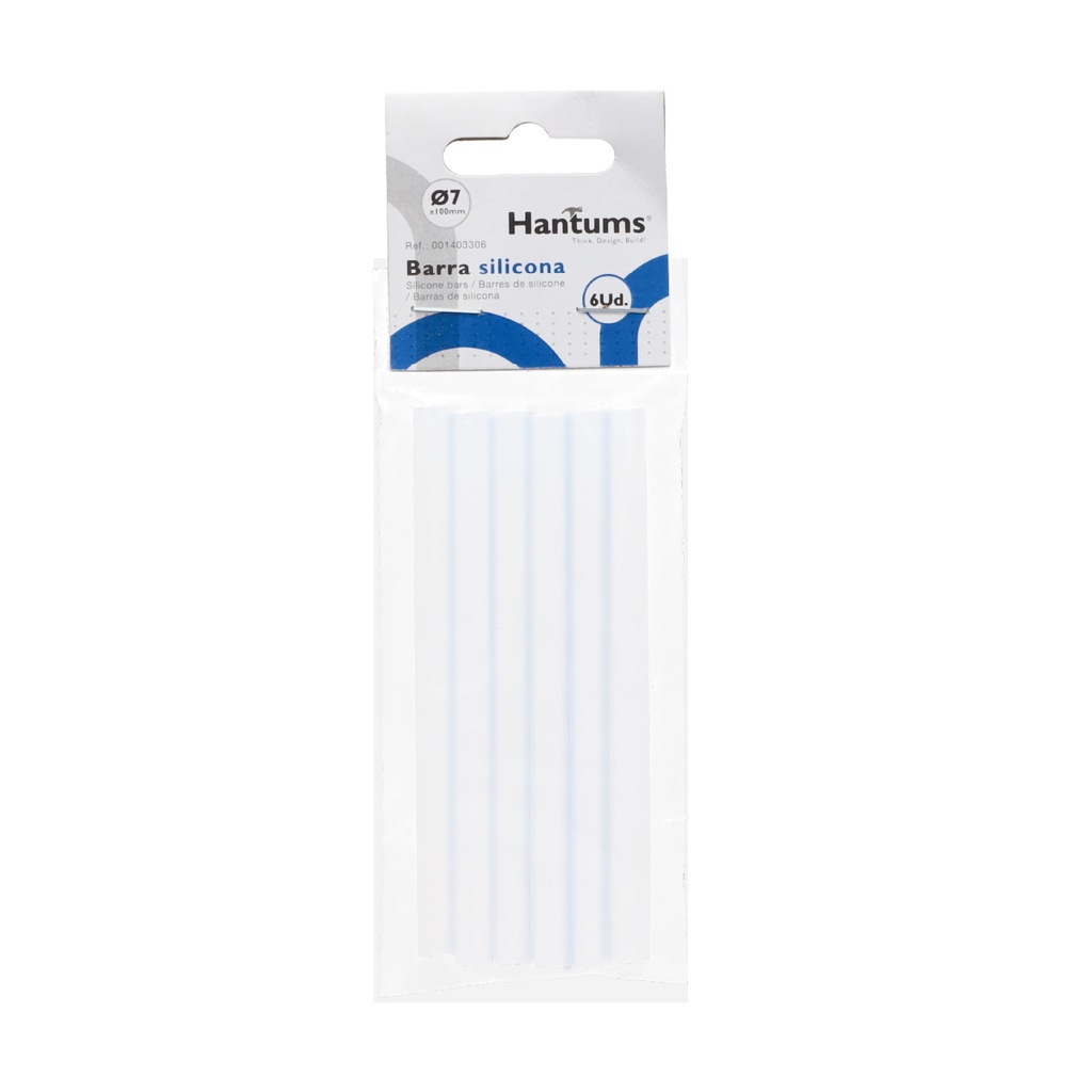 Bag of 6 transparent silicone bars Ø7
