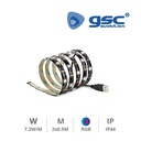 Tira de LED USB 2 x0,5 m para TV 7,2 W/m IP44 RGB