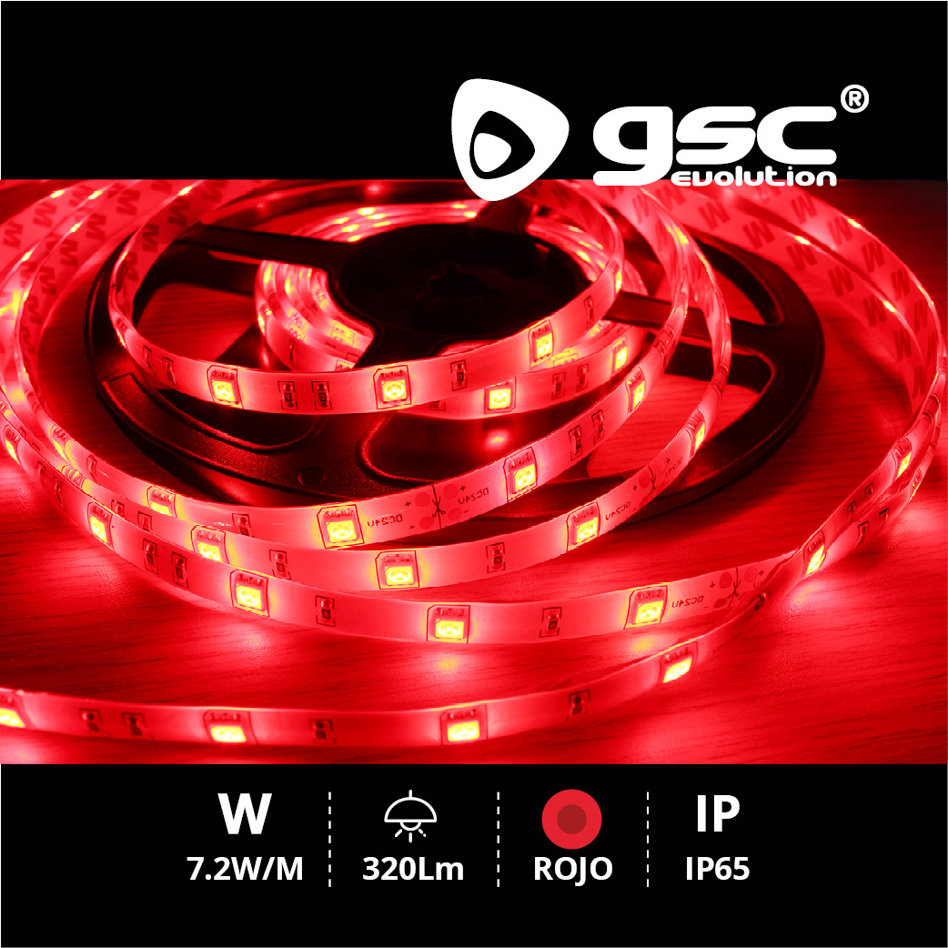 Rolo 5 m LED SMD5050 (7,2 W) Vermelho IP65 24 V