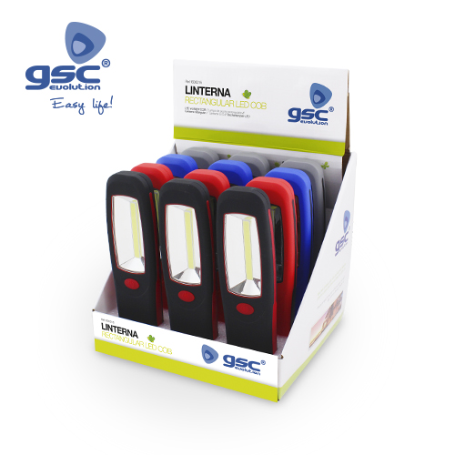 Linterna rectangular LED COB -  12 uds. caja expositor