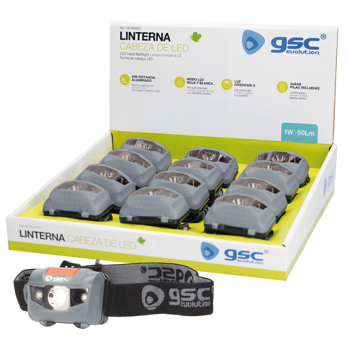 Headlamp 1W - 12pcs display box