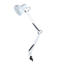 Lampe de bureau à bras articulé clip E27 40 W- Blanche