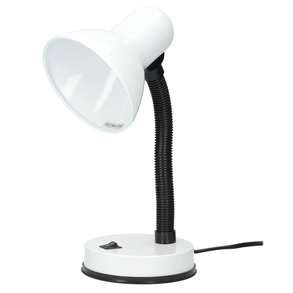 Candeeiro de mesa com pinça E27 40W Branco