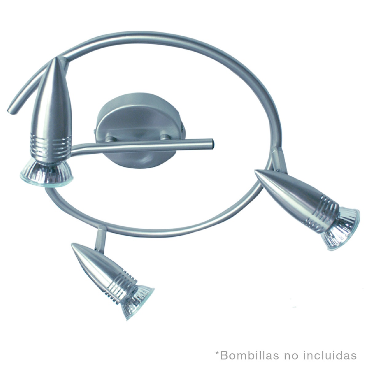 Foco para teto triplo espiral GU10 Níquel