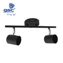 Candeeiro com dois focos linear Série Edina GU10 Preto