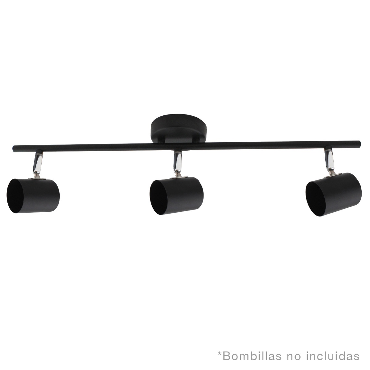 Candeeiro com três focos linear Série Edina GU10 Preto