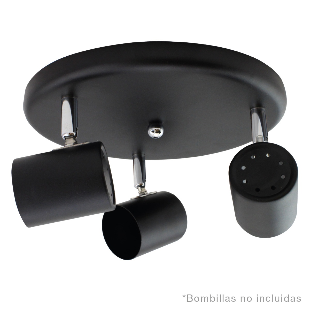 Candeeiro com três focos circular Série Edina GU10 Preto