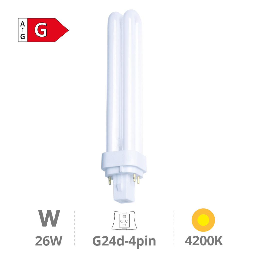 Lamp. basse cons. électr.PLC 26 W G24q- 3/4 4200K