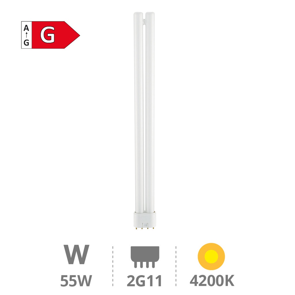 Lámpara Bajo Consumo PL 55W 2G11 4200K