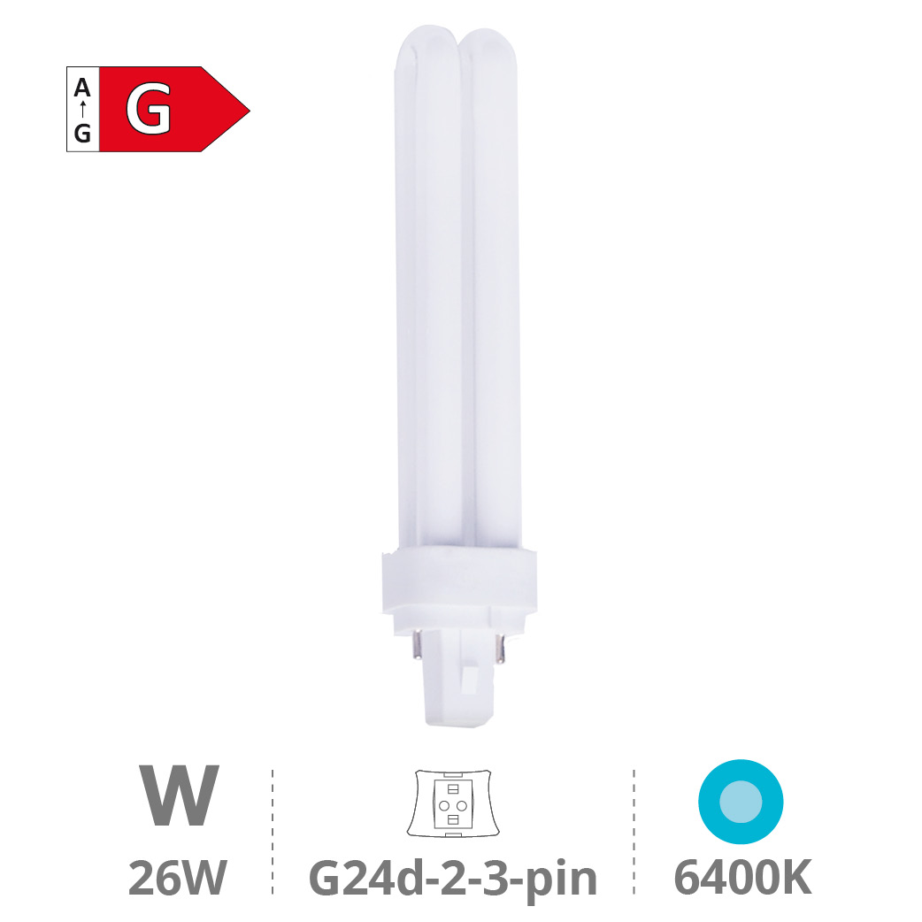 Lampe basse consommation PL 26 W G24d-3 6400K