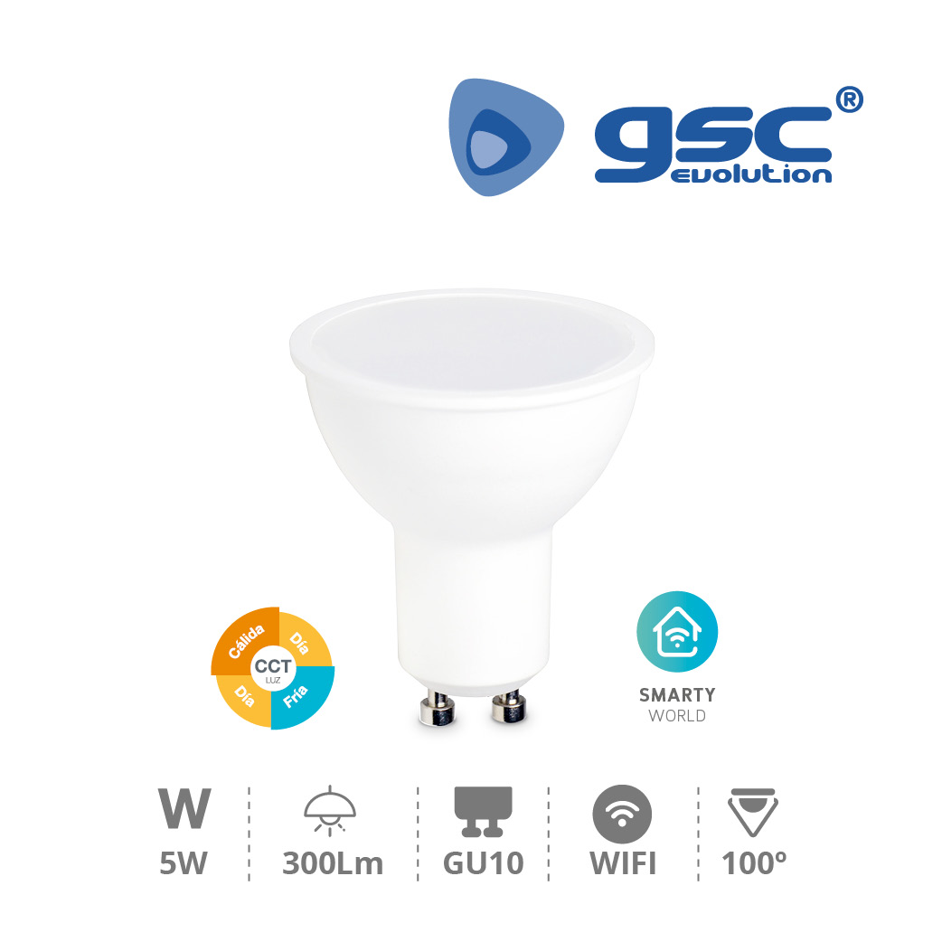 Lámpara dicroica inteligente 5W GU10 3000-6500K Regulable