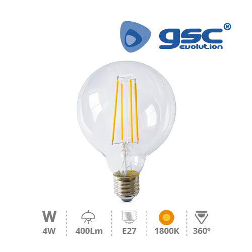 Lámpara Serie Oro deco. globo G80 LED 4W E27 1800K