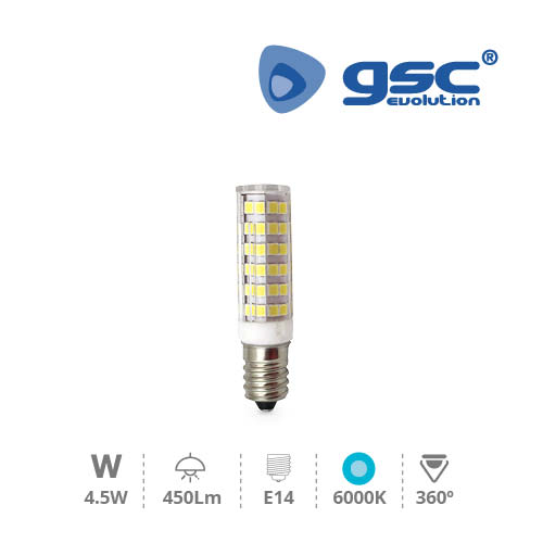 Lampara LED tubular 4,5W E14 6000K