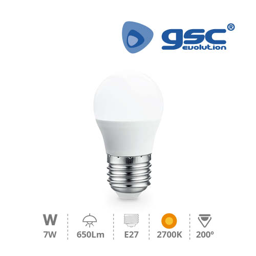 Lámpara Esférica LED 7W E27 3000K