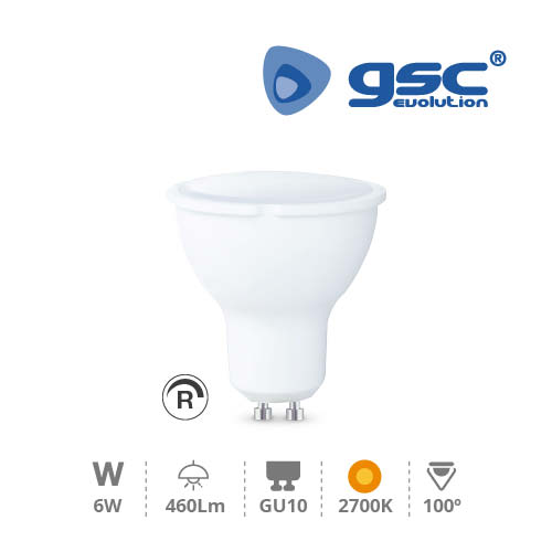 Lampara dicroica 6W GU10 2700K Regulable