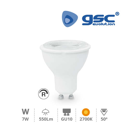 Lámpara LED dicroica 7W GU10 3000K regulable