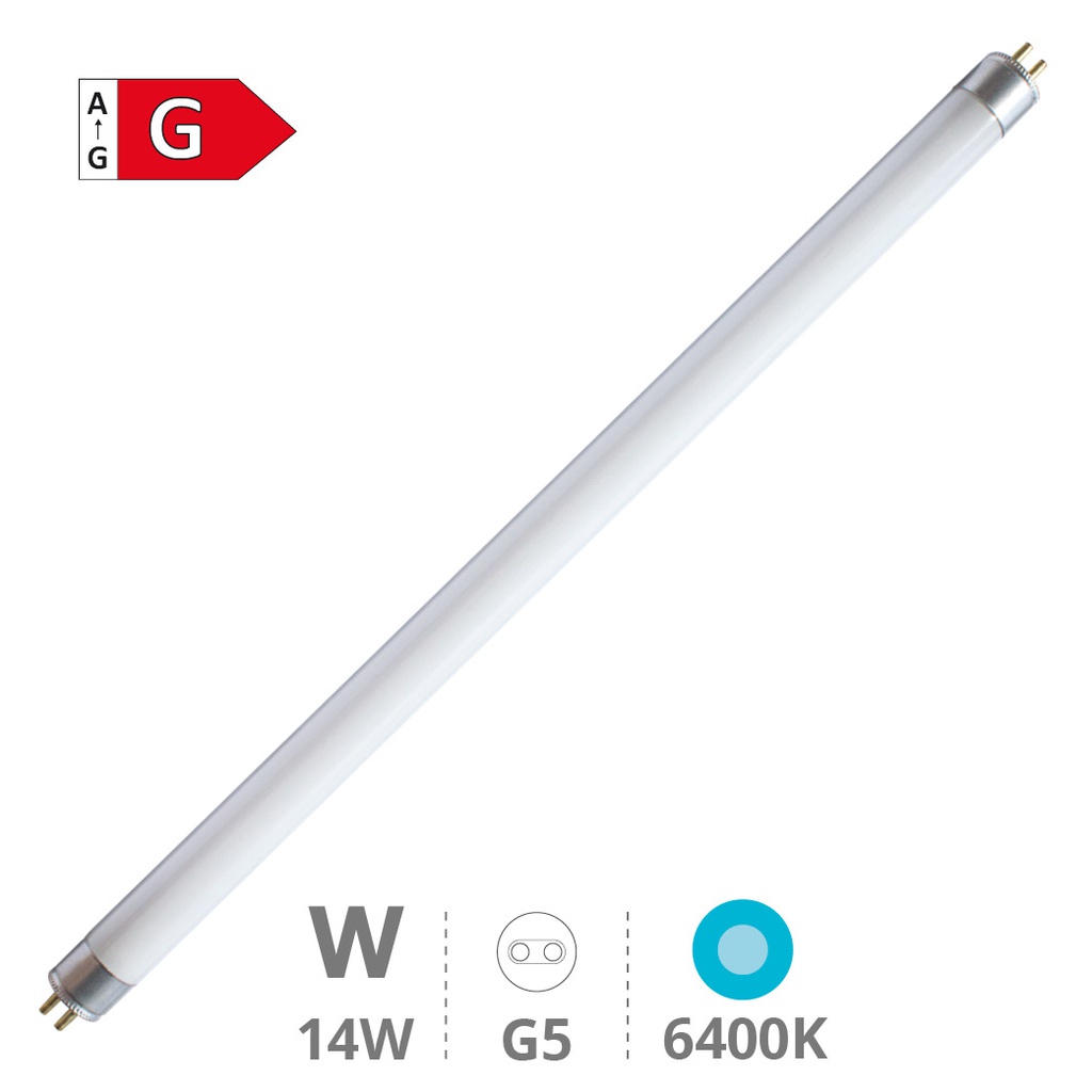T5 Triphosphor Fluorescent tube 14W G5 6400K 563mm