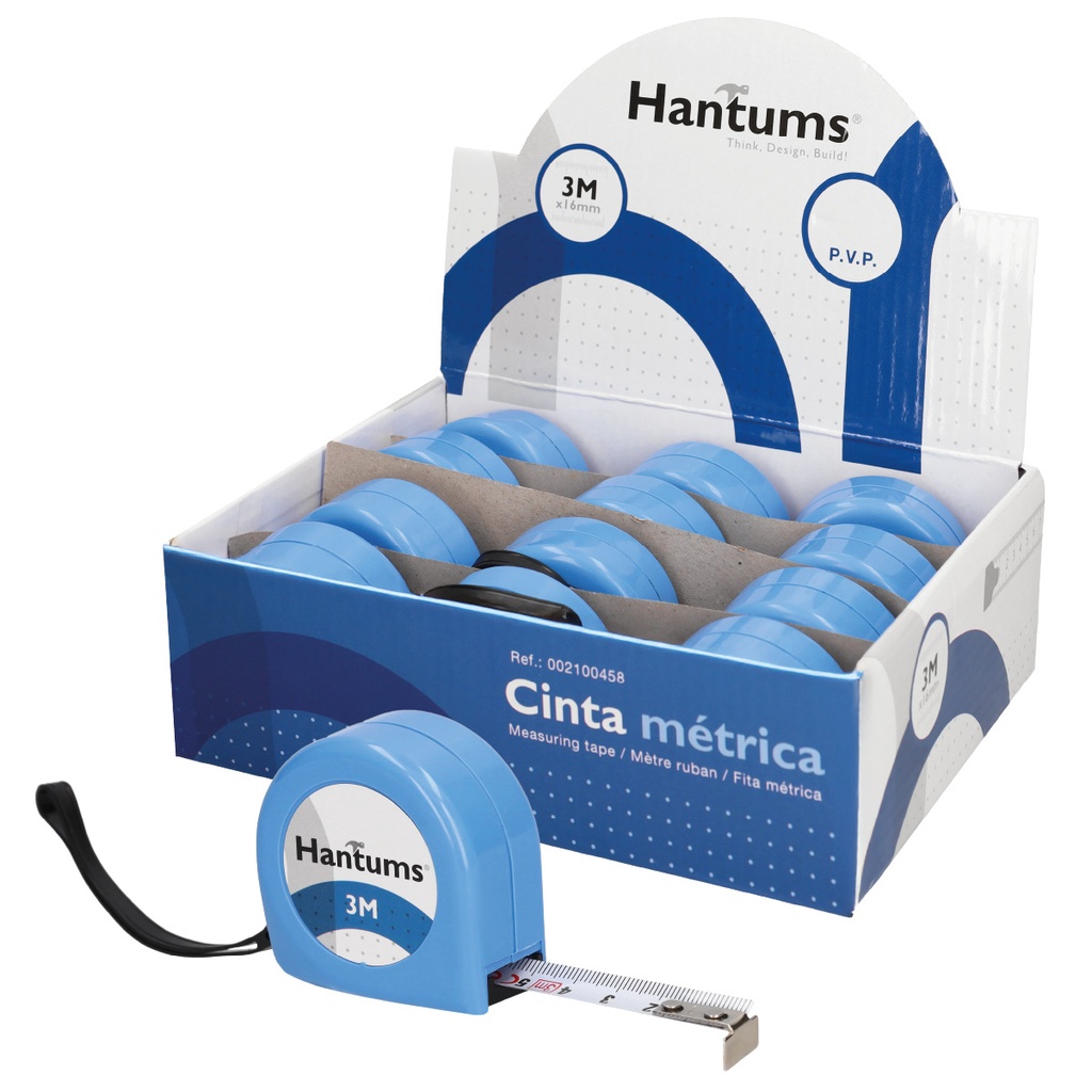 Cinta metrica Bicolor16mm-3M-12 uds/caja expositor