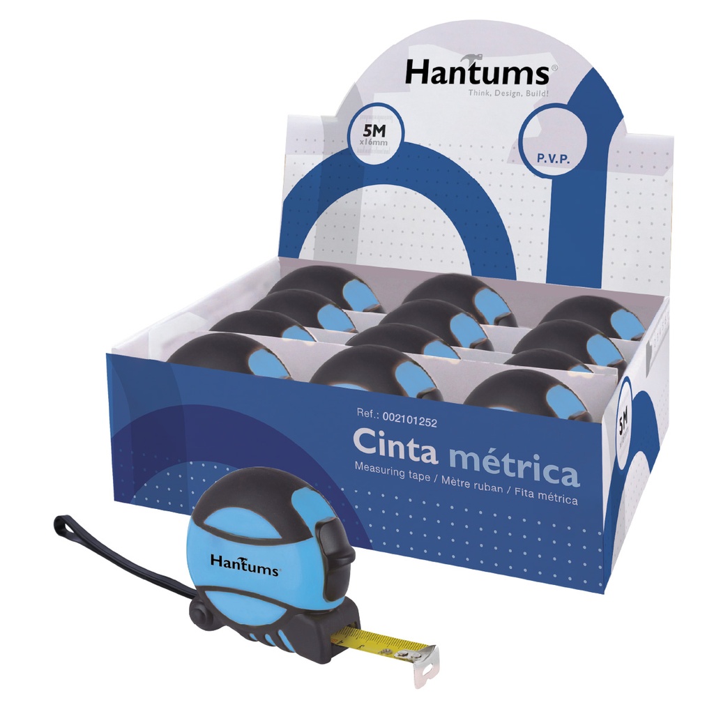 Fita métrica Borracha 19 mm-5 m 12 un./caixa expositor