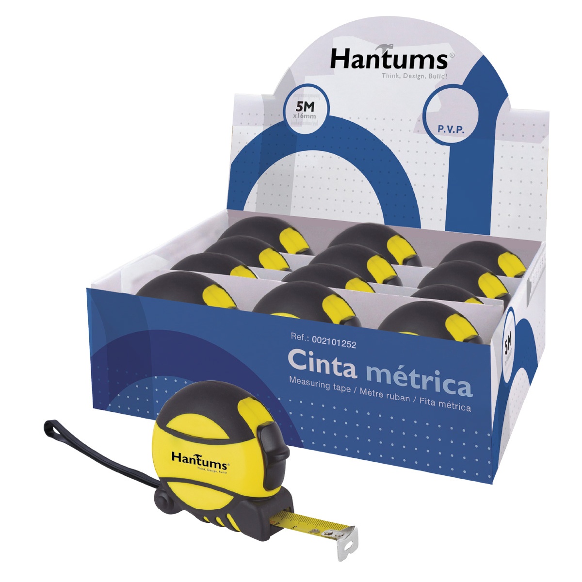 Fita métrica Borracha 19 mm-5 m 12 un./caixa expositor