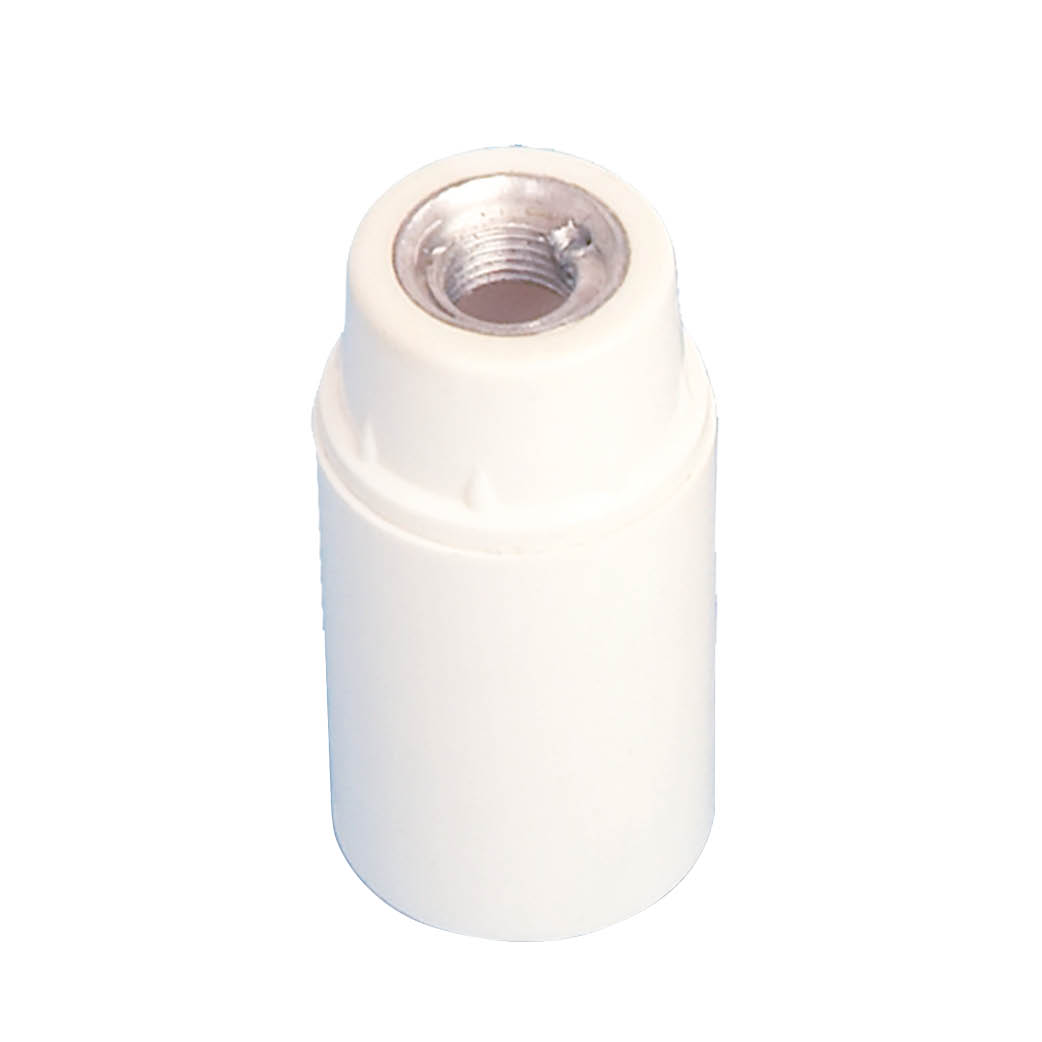 Suporte de lâmpadas baquelite lisa E14 Branco