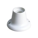E27 straight metal lamp holder White