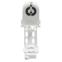 Suporte de lâmpadas para tubos + porta arrancador G13 Branco