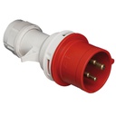 Industrial Plug 4P(3P+t) 32A 380-415V IP44 Red