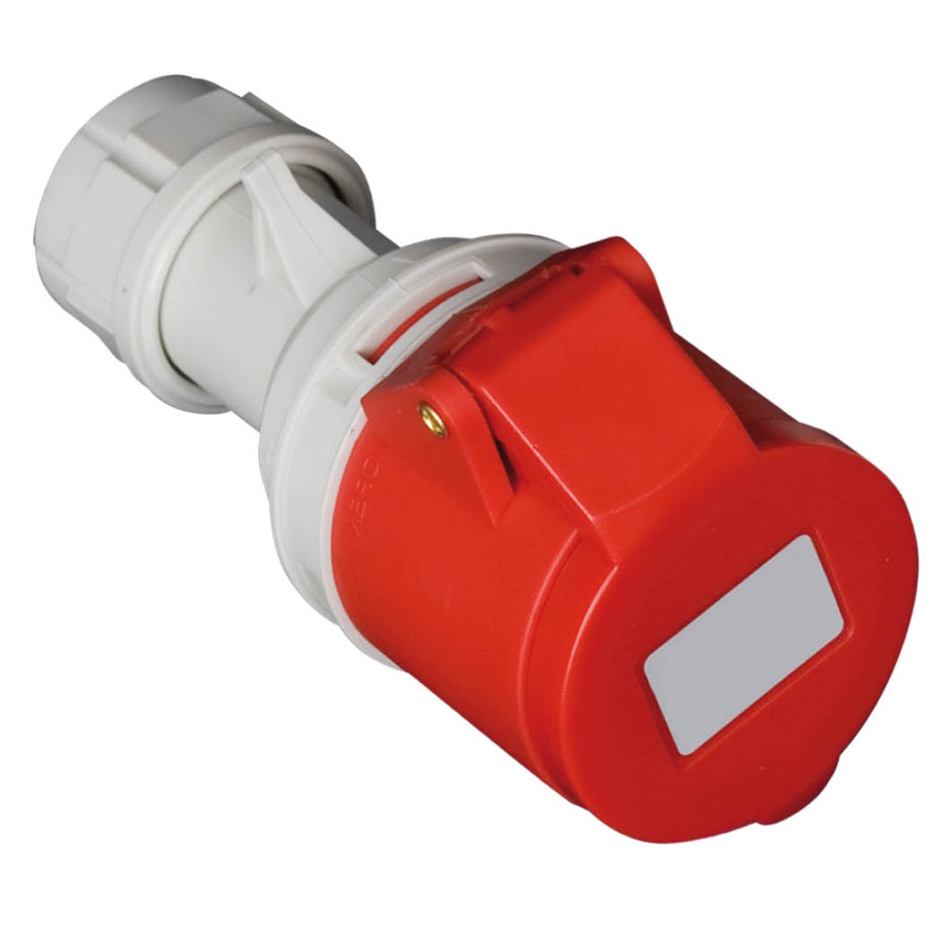 Industrial Socket 4P(3P+t) 32A 415V IP44 Red