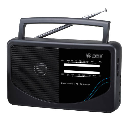 Radio horizontale portable 3xD et 230 V 250x65x130 mm