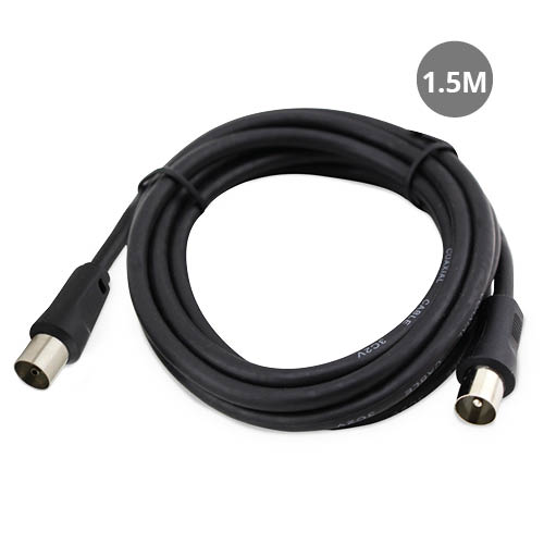 Cable coaxial 3C2V Macho a Hembra Negro / 1.5M