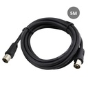 Coaxial cable 3C2V male to female / 5m black