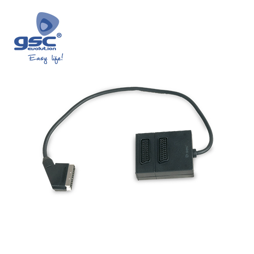 Adaptador euroconector 1 macho a 2 hembras