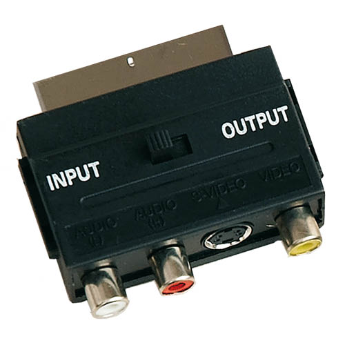 Adapt.AV/S-VHS Euro M a3RCA H+mini4pins+Int IN/OUT