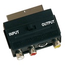 Adapt.AV/S-VHS Euro M a3RCA H+mini4broches+Int IN/OUT
