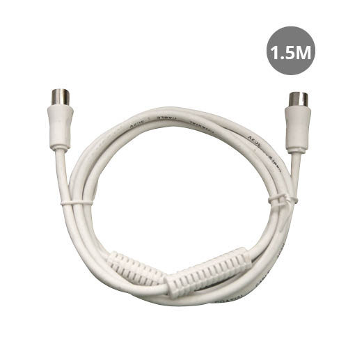 Male coaxial prolonger male to female white / 1.5M+filter