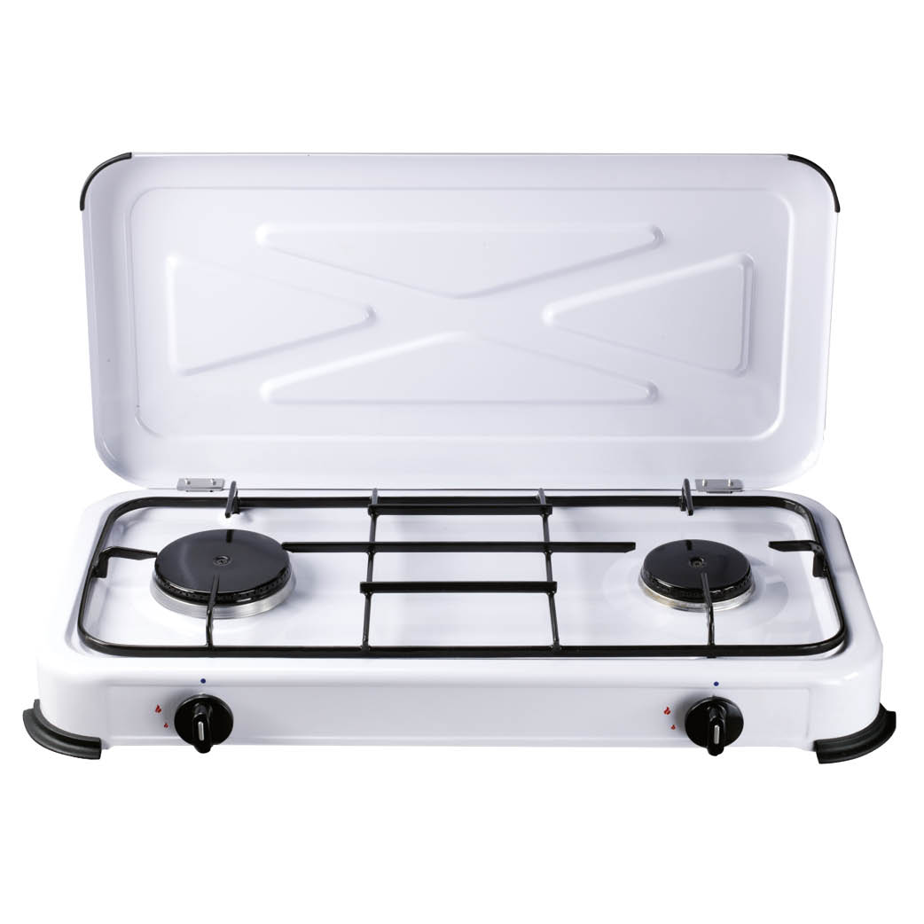 Gas stove with 2 burners