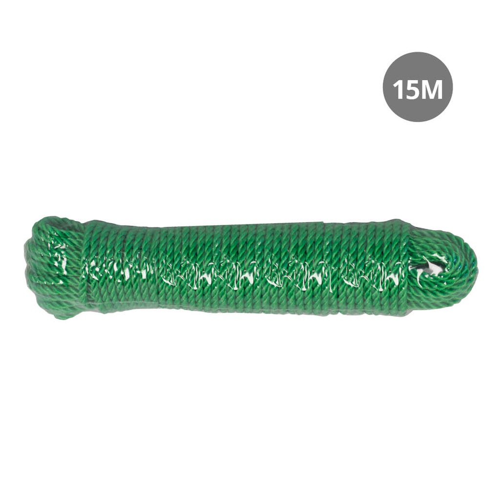 Cuerda de tender cableada 15M - Verde