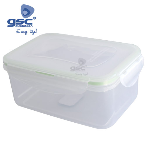 Táper hermético rectangular de plástico 1100ml