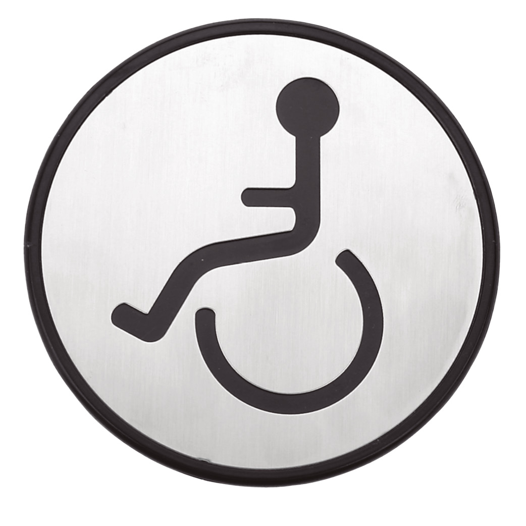 Disabled adhesive bathroom symbol Ø97mm
