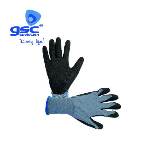 Par de guantes finos de PVC Talla 8 - Negro