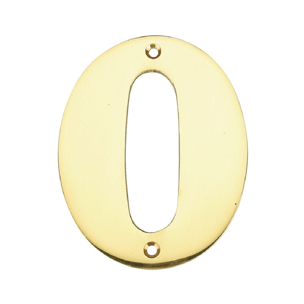 Numéro de porte 0 inox avec vis