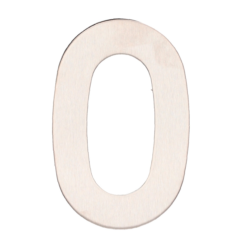 Door number 0 stainless steel with adhesive