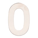 Numéro de porte 0 inox avec adhésif