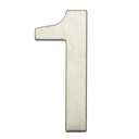 Numéro de porte 1 inox avec adhésif