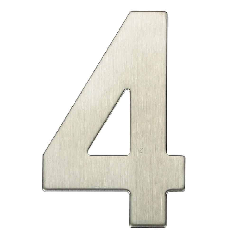 Número puerta 4 acero inoxidable con adhesivo