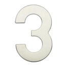 Numéro de porte 3 inox avec adhésif